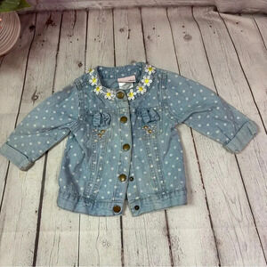 Little lass denim jean jacket 2T daisy boho western